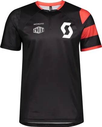 Pánsky dres Scott Trail Vertic Zip, krátky rukáv, Black, M