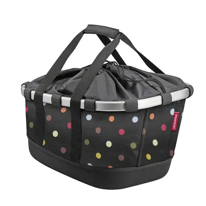 KLICKfix Košík na zadný nosič Reisenthel GT DOTS, Čierna/Strieborná