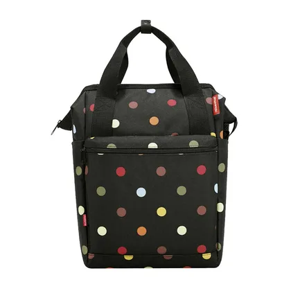 KLICKfix Bočná taška na nosič Reisenthel Roomy GT DOTS, Čierna/Ružová/Červená