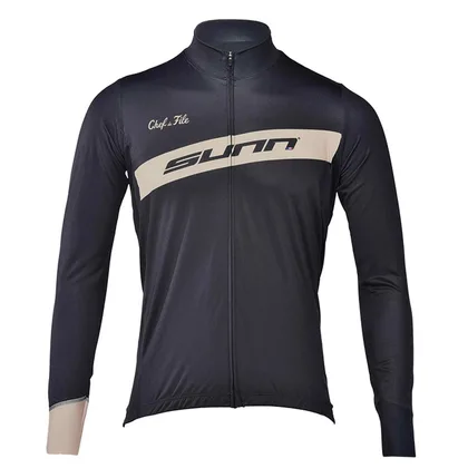 SUNN Cyklistický dres dlhý rukáv, pánsky, čierny, Čierna