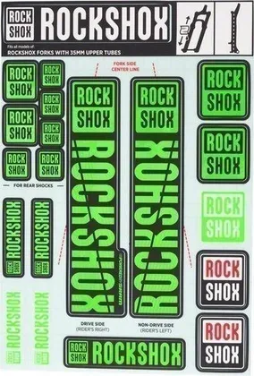 Sada nálepiek RockShox 35 mm NE05 Green