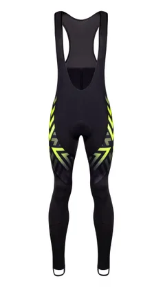 FORCE nohavice SPIKE s trakmi a vložkou, čierno-fluo