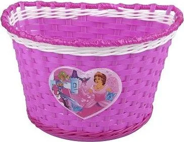 Košík predný plast, detský s motívom, ružovo/biely