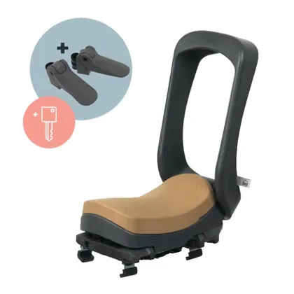 Urban Iki Detské sedadlo na bicykel junior s adaptérom zadné Bincho Čierna/Kurumi Hnedá, Čierna/Hnedá