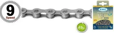 Reťaz KMC E-9-EPT, 1/2 x 11/128, sivá, 9 kolo