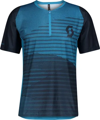Pánsky dres Scott Trail Vertic Zip, krátky rukáv, Midnight Blue/Atlantic Blue, M