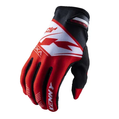 KENNY Cyklistické rukavice BRAVE RED 4, Čierna/Červená
