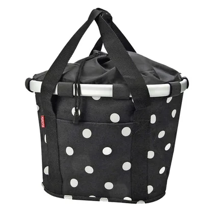 KLICKfix Košík na riadidlá Reisenthel GT Čierna DOTS, Čierna/Sivá/Modrá/Béžová