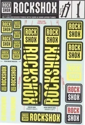 Sada nálepiek RockShox 35 mm NE01 Yellow