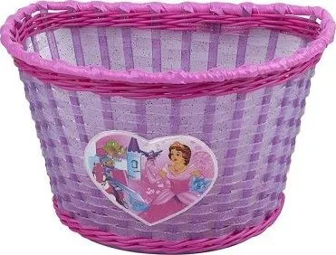 Košík predný plast, detský s motívom, fialovo/ružový