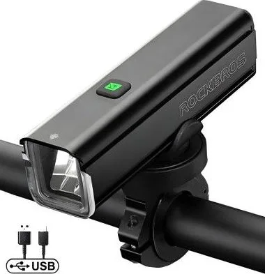 Svetlo predné RockBros, 1000 Lm., USB nabíjanie. V cene výrobku je zahrnutý recykl.pop.pre SR v sume 0,1248 €/kg.