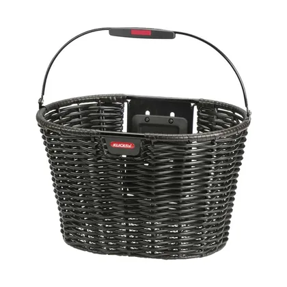 KLICKfix Prútený košík na riadidlá STRUCTURA Black brown, Čierna/Hnedá