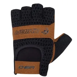 Chiba Cyklistické rukavice Retro L, Čierna/Hnedá