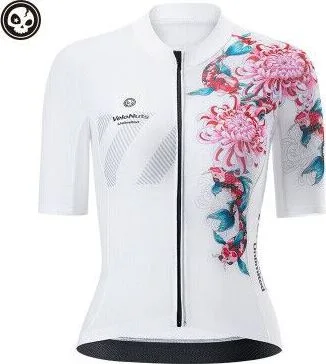 Cyklistický VeloNut dres dámsky, veľ.M s krátkym rukávom, biely