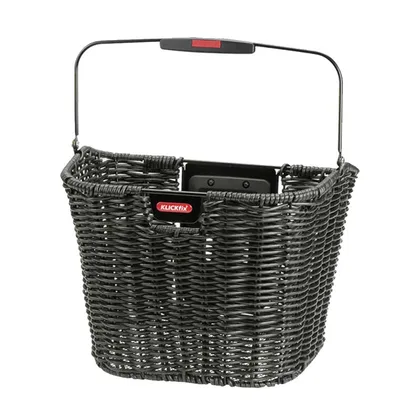 KLICKfix Prútený košík na riadidlá STRUCTURA Retro black, Čierna/Béžová