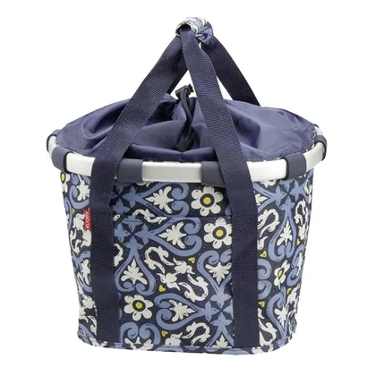 KLICKfix Košík na riadidlá Reisenthel GT Floral, Čierna/Sivá/Modrá/Béžová