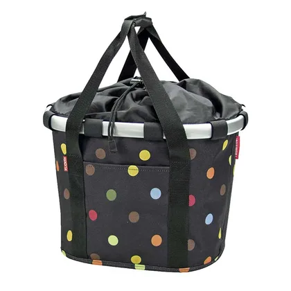KLICKfix Košík na riadidlá Reisenthel GT DOTS, Čierna/Sivá/Modrá/Béžová