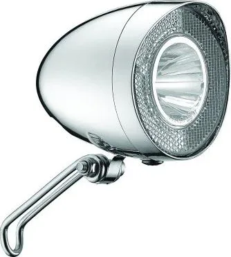 Svetlo predné na dynamo s vypínačom, 1xLED, 20 LUX, chróm