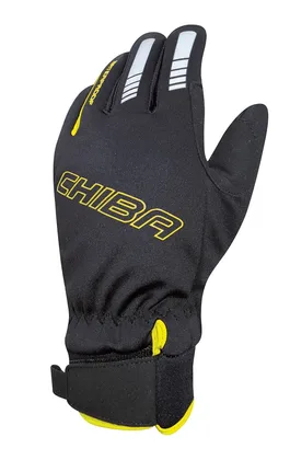 Chiba Detské zimné cyklistické rukavice Kids Waterproof BLACK/NEON M, Čierna