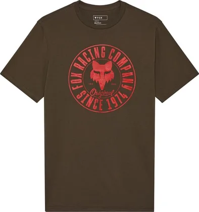 Pánske tričko Fox Emblem Premium, krátky rukáv, Military