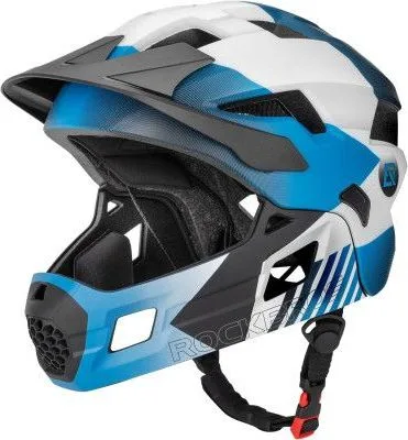 Prilba, RockBros, bielo/modrá, veľ.S 48-54cm