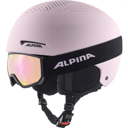 ALPINA Detská lyžiarska prilba ZUPO SET & SCARABEO JR rose matt