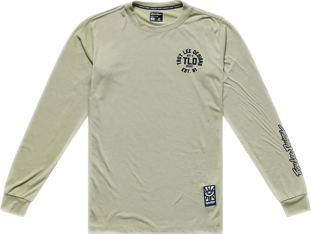 Pánsky dres s dlhým rukávom TLD Skyline Ride Tee Stamps Sage