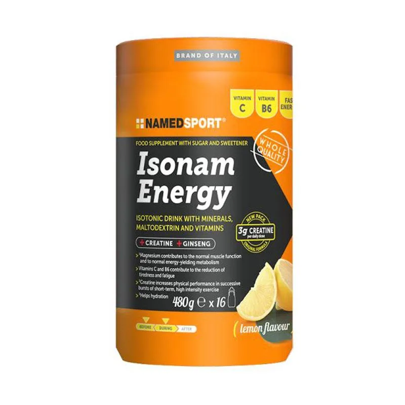 Nápoj ISONAM ENERGY+3g kreatín citrón 480g