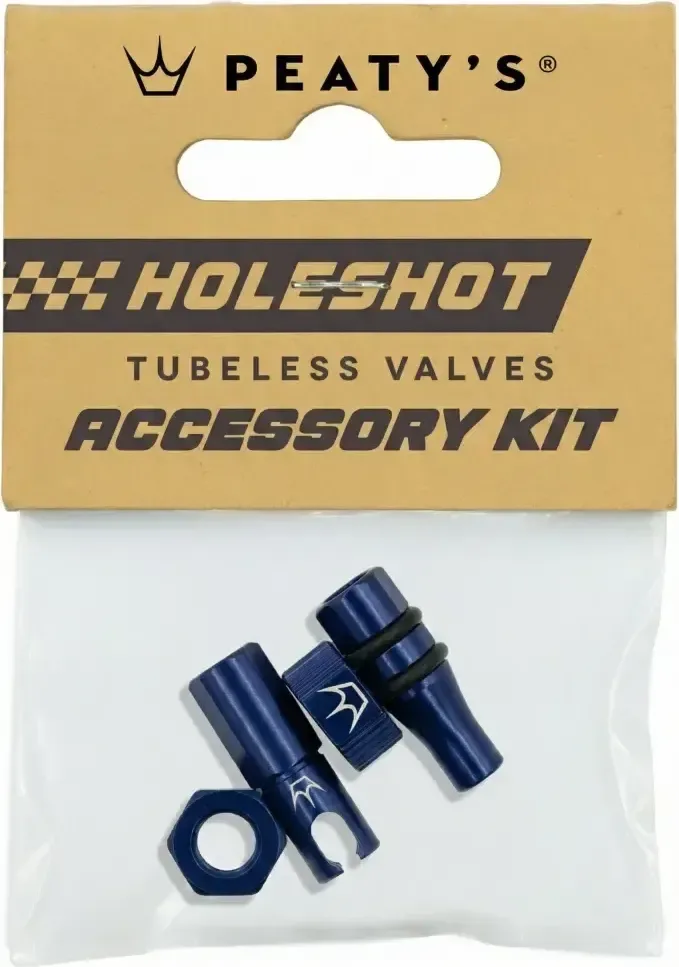 Príslušenstvo k bezdušovým ventilom Peaty's Holeshot Fast Flow Navy