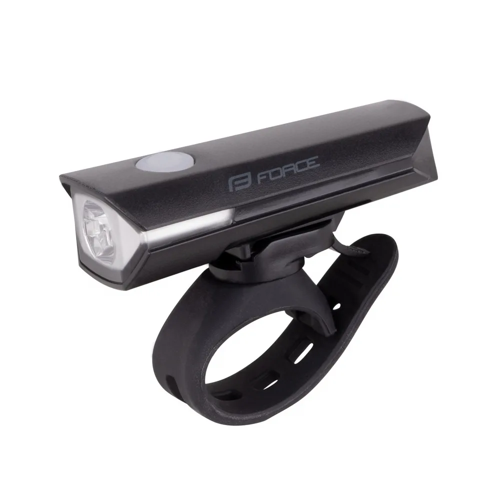 FORCE svetlo predné FLUX 200LM USB, čierne