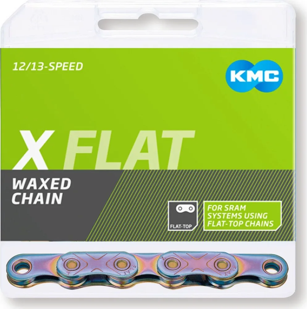 Reťaz KMC X-Flat Aurora Blue Waxed, 12/13 Speed