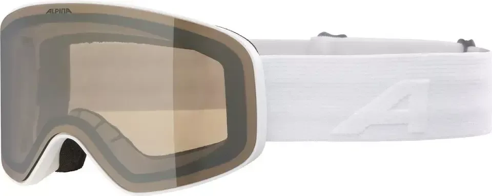 ALPINA Lyžiarske okuliare detské FERNIE Q-LITE white matt/mirror gold