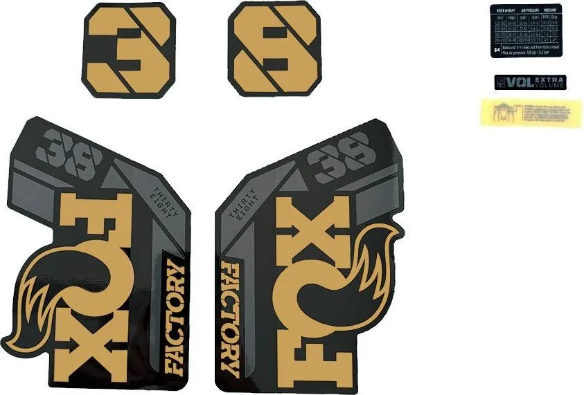 Sada nálepiek pre vidlicu FOX Float 38 Factory Black (2025-2026)