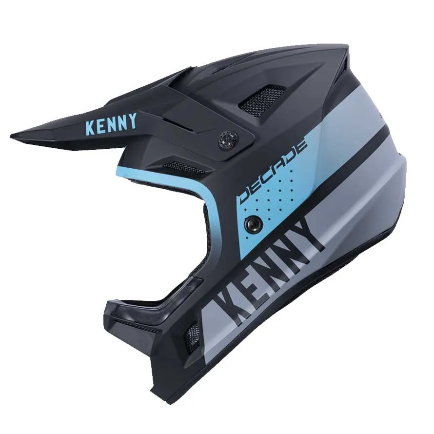 KENNY Cyklistická prilba DECADE Smash black turquoise mat XL, Čierna/Sivá/Modrá