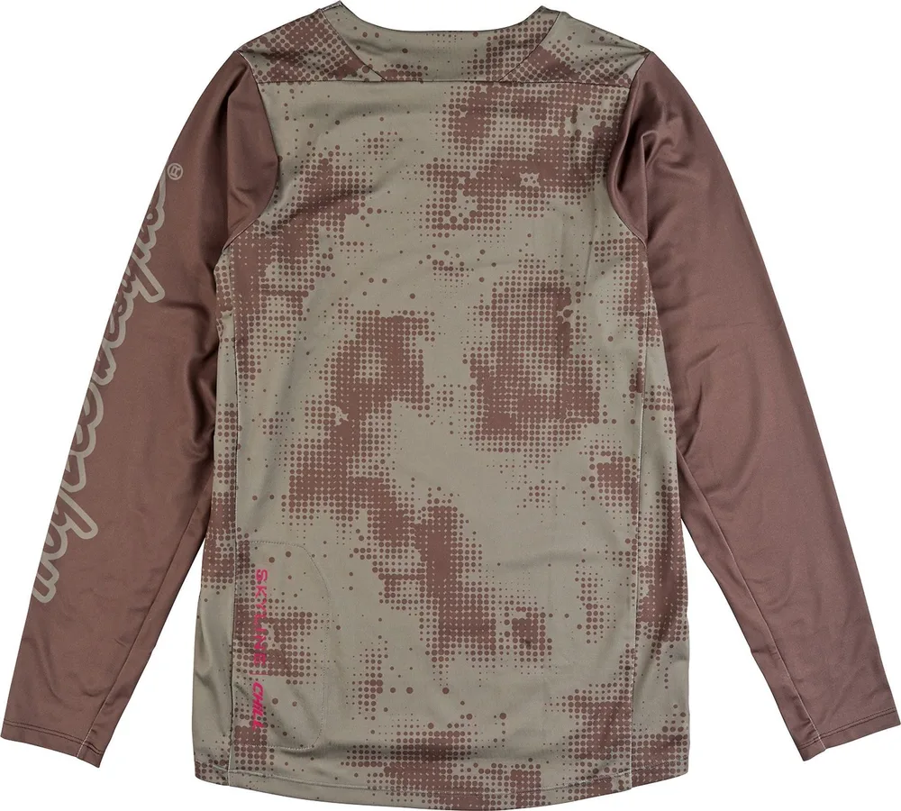 Dres s dlhým rukávom TLD Skyline Chill Scattered Olive