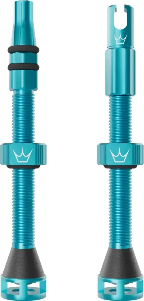 Bezdušové ventily Peaty's Holeshot Fast Flow 60 mm Turquoise