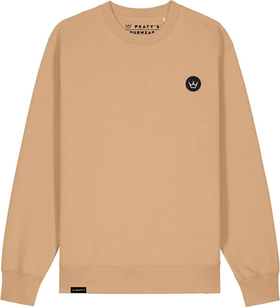 Mikina Peaty's Pubwear Crew Embroidered Crown Latte