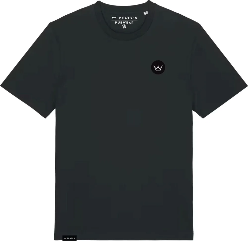 Tričko s krátkym rukávom Peaty's Pubwear Embroidered Crown / Black