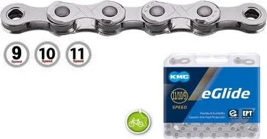 Reťaz KMC eGlide EPT Cues, 1/2 x 11/128, strieborná, 9,10,11 kolo,
