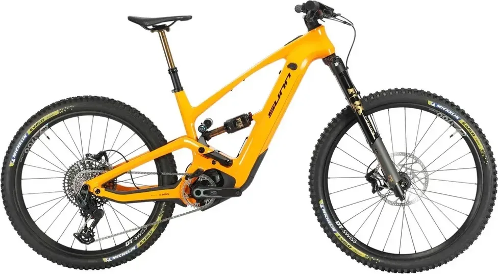 SUNN Celoodpružený horský elektrobicykel One Factory 2026 S, Žltá/Oranžová