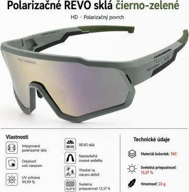 Okuliare Rockbros, detské, tmavo zelené