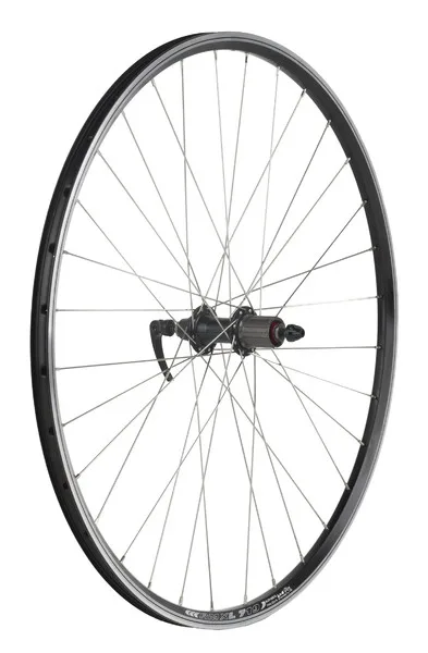 DEMA koleso Standard 26’ MTB zadné, čierne+GBS, kazetové QR, nerez