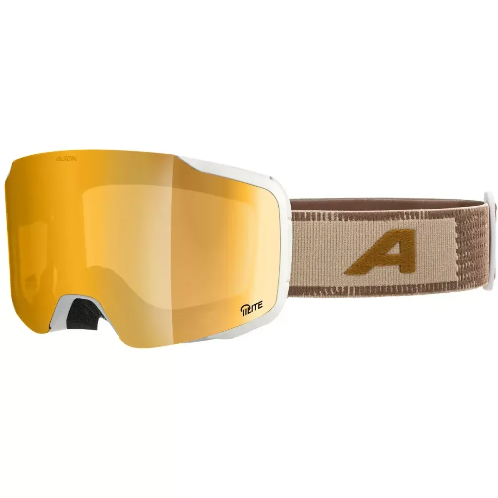ALPINA Lyžiarske okuliare TAOS Q-LITE white-earth matt/mirror gold
