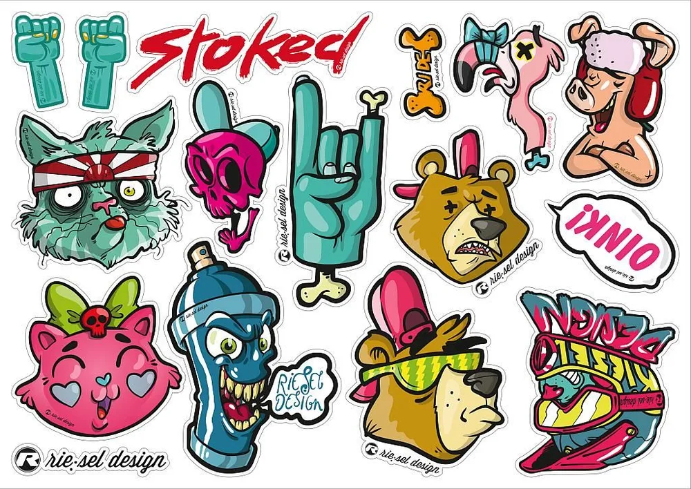 Nálepky Riesel Stickerbogen Toons