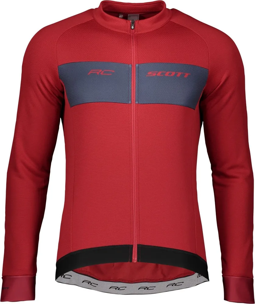 Pánsky dres Scott RC Warm, dlhý rukáv, Wine Red/Blue Nights