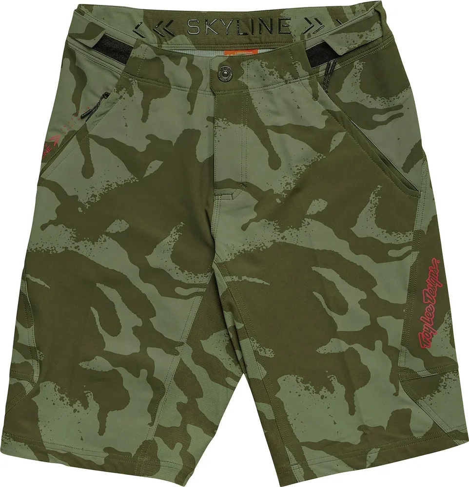 Voľné kraťasy TLD Skyline Shadow Camo Olive