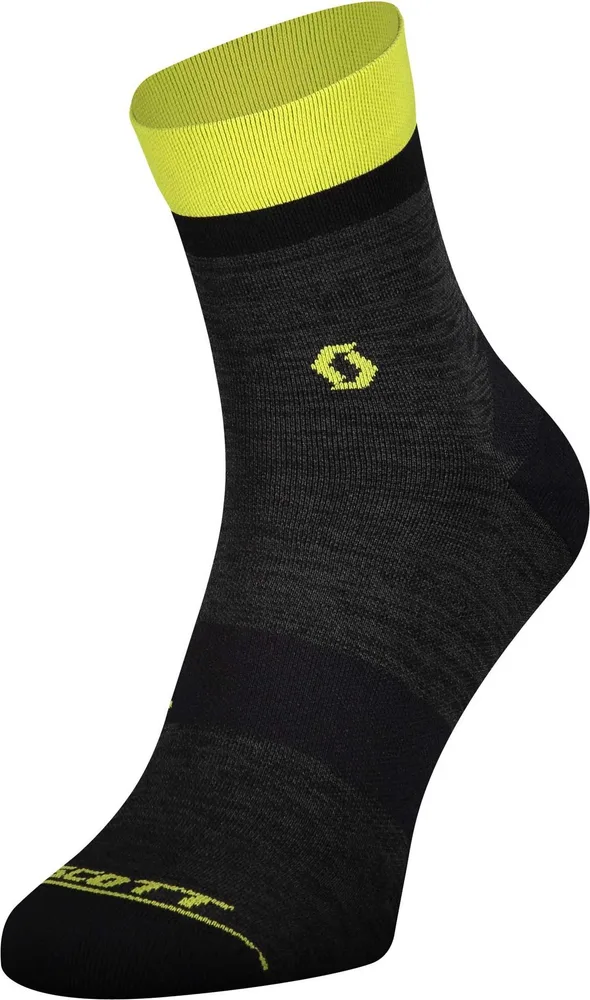 Ponožky Scott Trail Quarter, Dark Grey/Sulphur Yellow