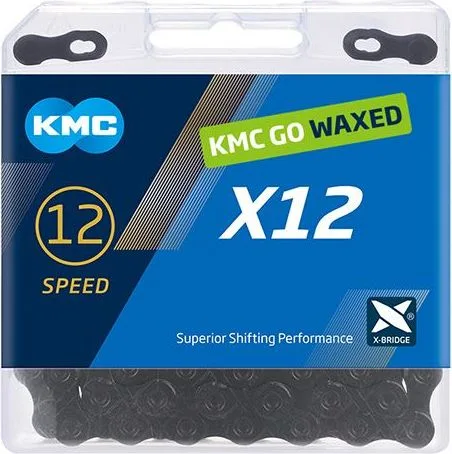 Reťaz KMC X12 Black Tech Waxed, 12 Speed