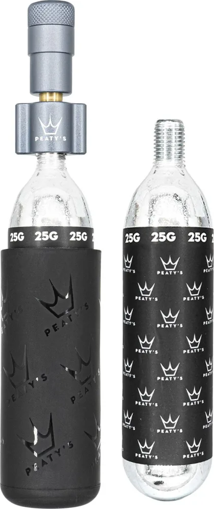 CO2 pumpa + bombičky 2 ks Peaty's Holeshot - MTB (25 g) - Slate
