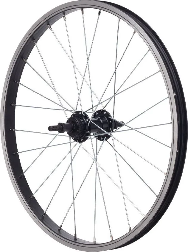 Koleso Z 406x20, čierne, V-brake, voľnobežka 6/7 sp, 28H, maticové